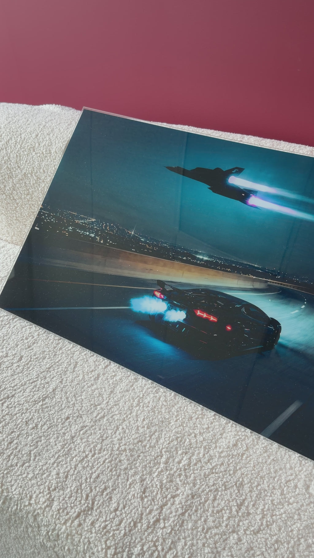 Night Chase — UV-Printed Acrylic Wall Art 16" × 30"